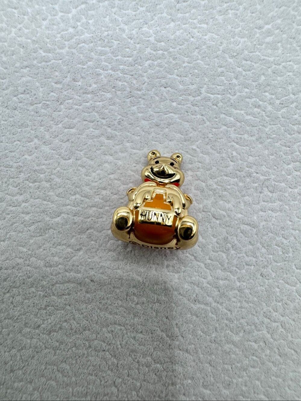 Disney Gold Plated 925 Silver Winnie The Pooh Bear Hunny Pot Separator Charm OS